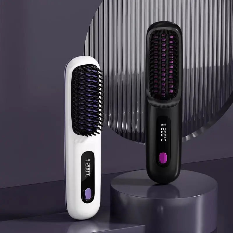 WezzaFamme Wireless Hair Straightening Comb with Negative Ion Technology