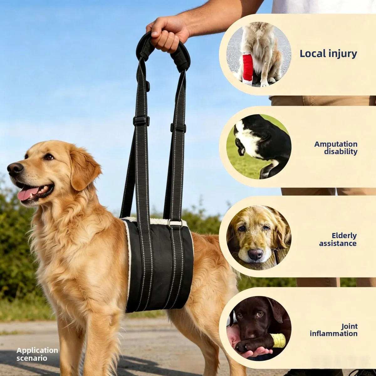 WezzaFamme Pet Dog Rear Leg Injury Recovery Support Harness