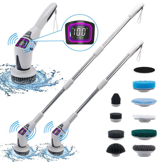 WezzaFamme Multifunctional Wireless Electric Cleaning Brush with Voice Prompt