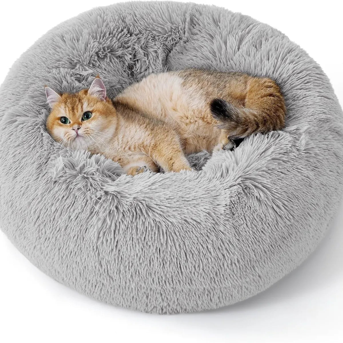 WezzaFamme Round Fluffy Plush Pet Bed
