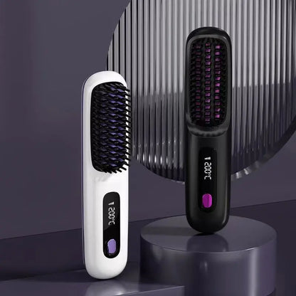 WezzaFamme Wireless Hair Straightening Comb with Negative Ion Technology