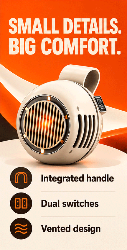 WezzaFamme  Portable USB Rechargeable Bladeless Mini Fan - Mobile landing image 2