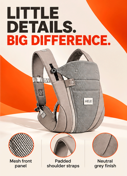 WezzaFamme Lightweight Breathable Baby Carrier - Mobile landing image 4