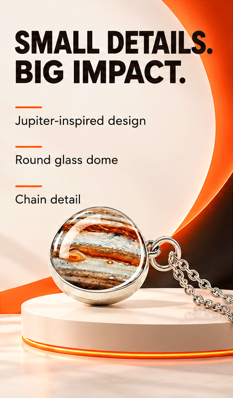 WezzaFamme Solar System Pendant Necklace - Mobile landing image 2