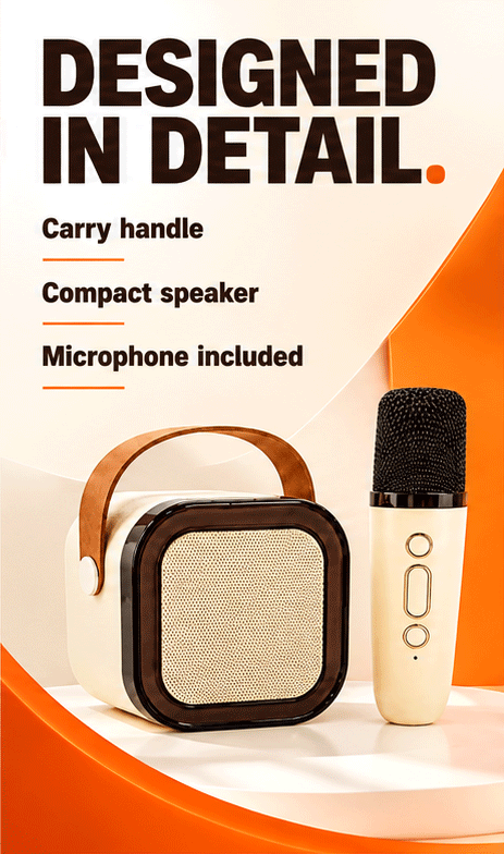 WezzaFamme Portable Bluetooth Karaoke Speaker with Microphone - Mobile landing image 2
