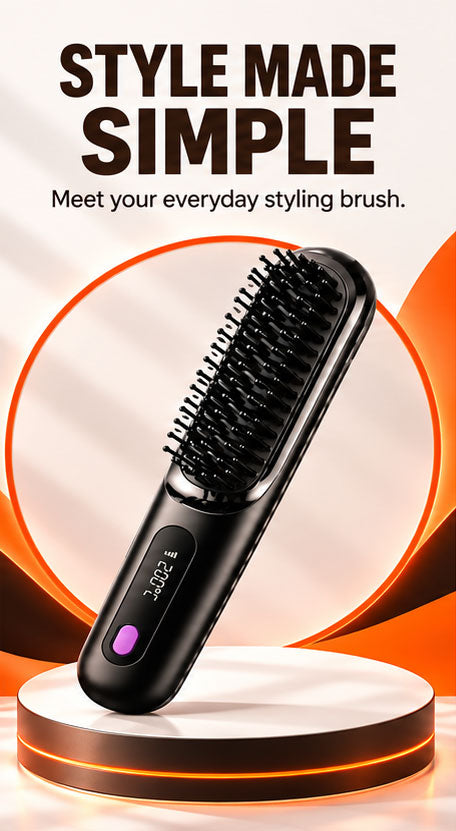 WezzaFamme Wireless Hair Straightening Comb with Negative Ion Technology - Mobile landing image 1