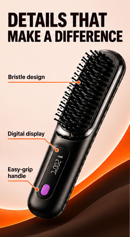 WezzaFamme Wireless Hair Straightening Comb with Negative Ion Technology - Mobile landing image 2