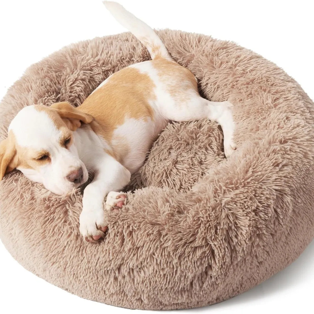 WezzaFamme Round Fluffy Plush Pet Bed