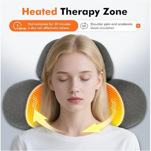 WezzaFamme Adjustable Heating Massage Neck Pillow with Memory Foam