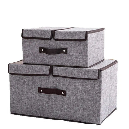 WezzaFamme Foldable Fabric Storage Box with Dividers