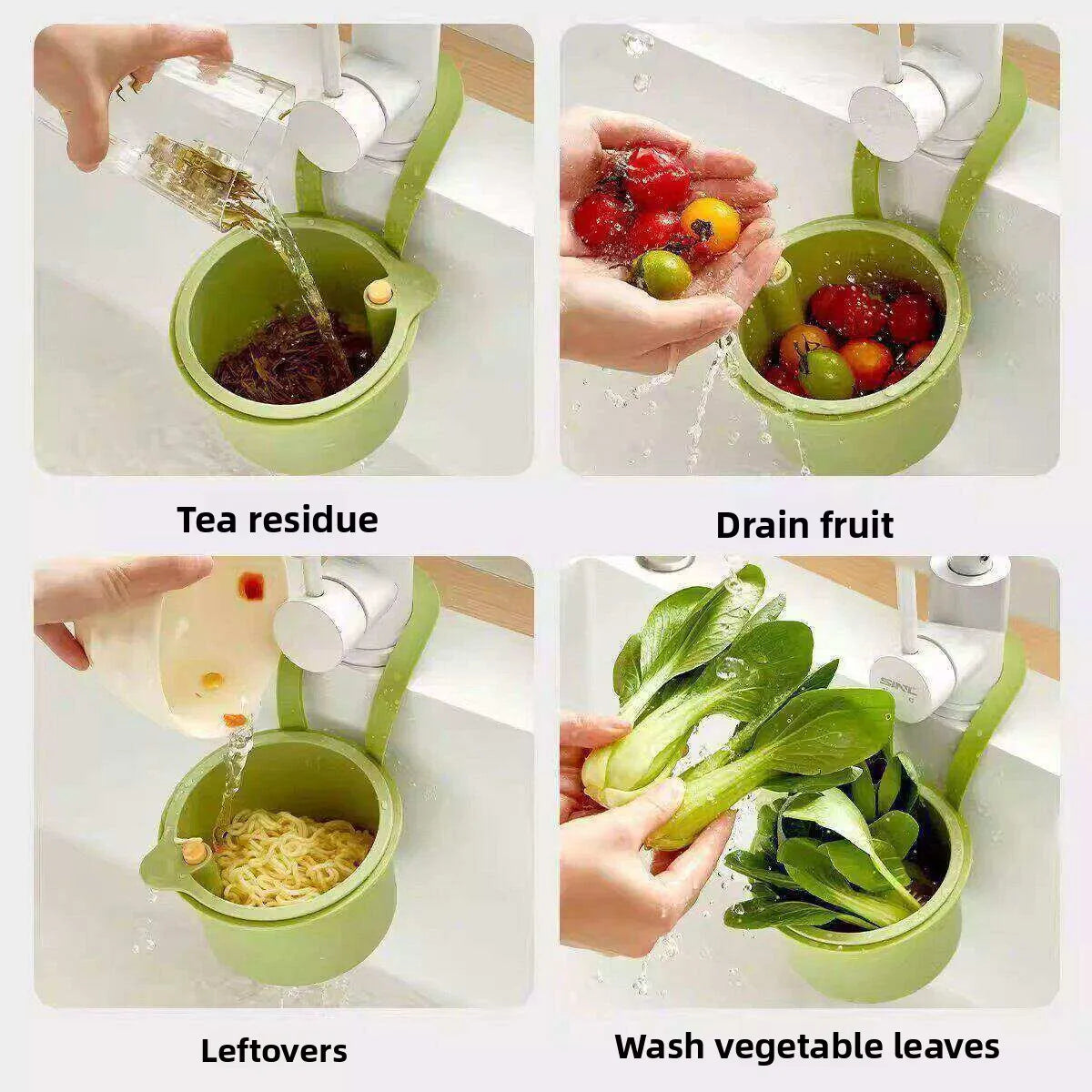 WezzaFamme Hanging Sink Drain Basket for Kitchen Use