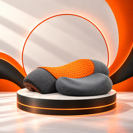 WezzaFamme Adjustable Heating Massage Neck Pillow with Memory Foam