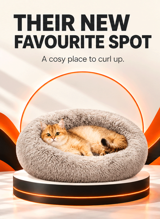 WezzaFamme Round Fluffy Plush Pet Bed - Mobile landing image 1