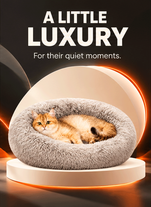 WezzaFamme Round Fluffy Plush Pet Bed - Mobile landing image 3