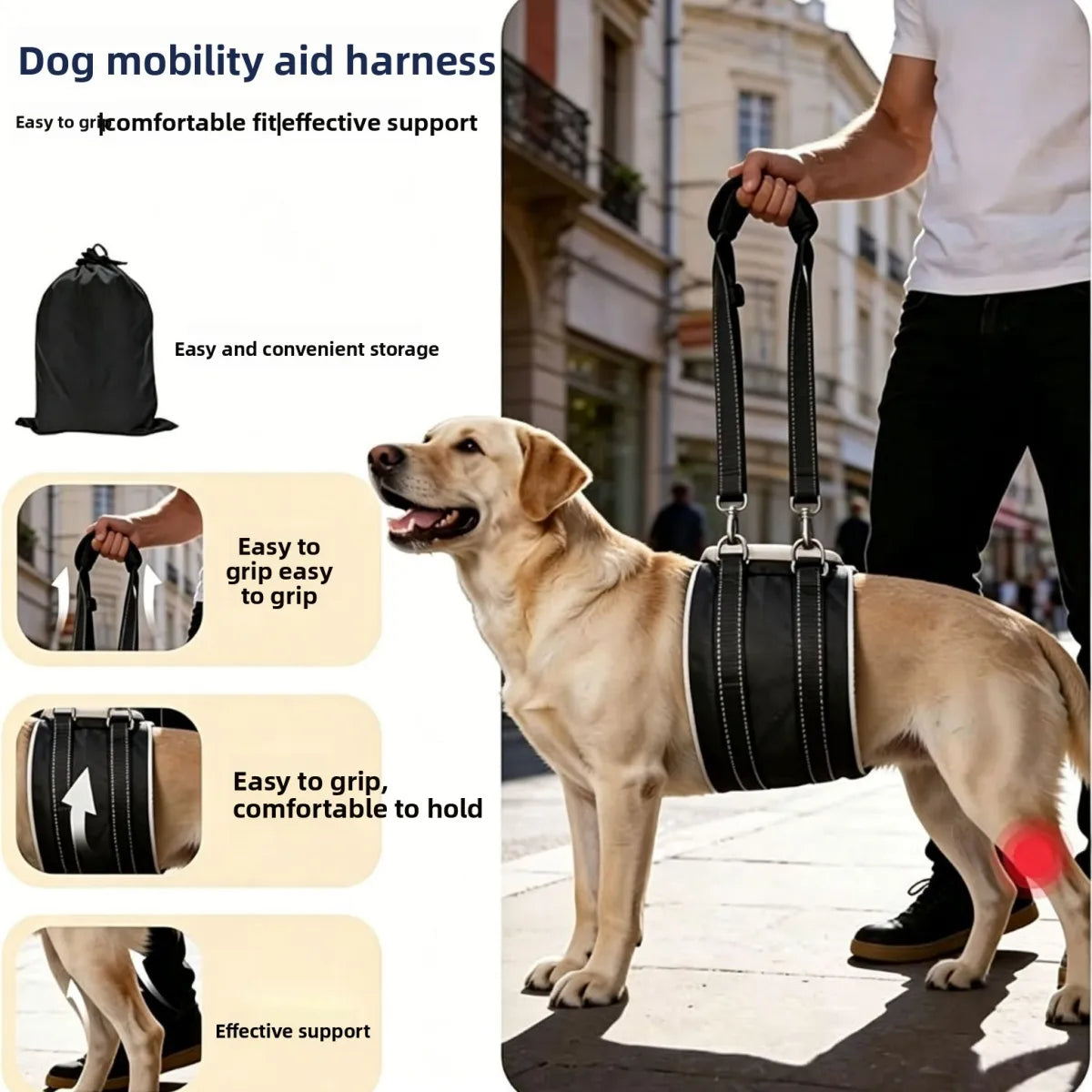 WezzaFamme Pet Dog Rear Leg Injury Recovery Support Harness