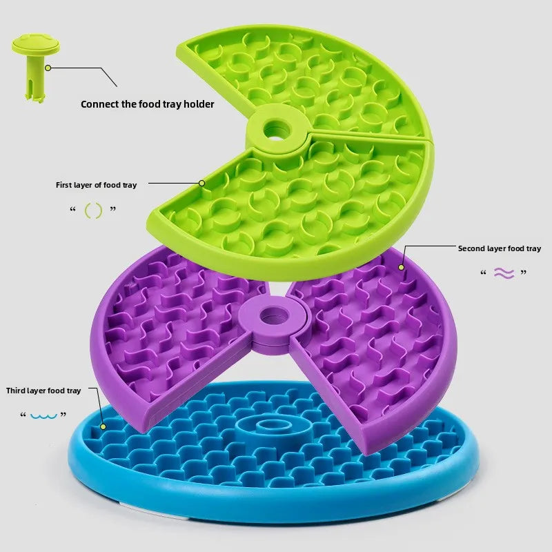 WezzaFamme Three-Layer Slow-Feeding Pet Bowl