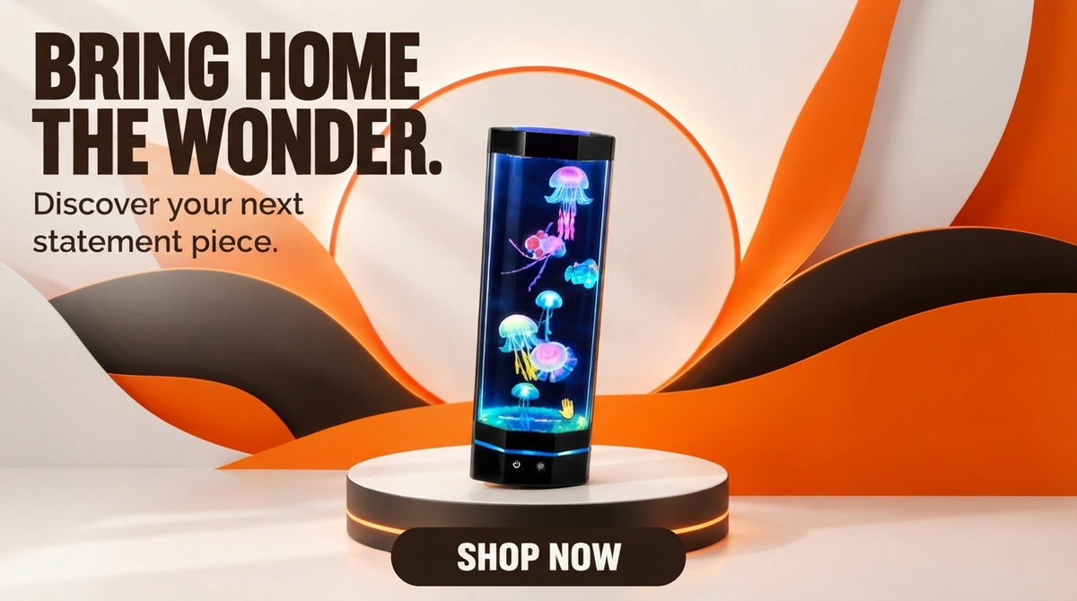 WezzaFamme Remote Control Color Changing Jellyfish USB Night Light - Desktop landing image 1