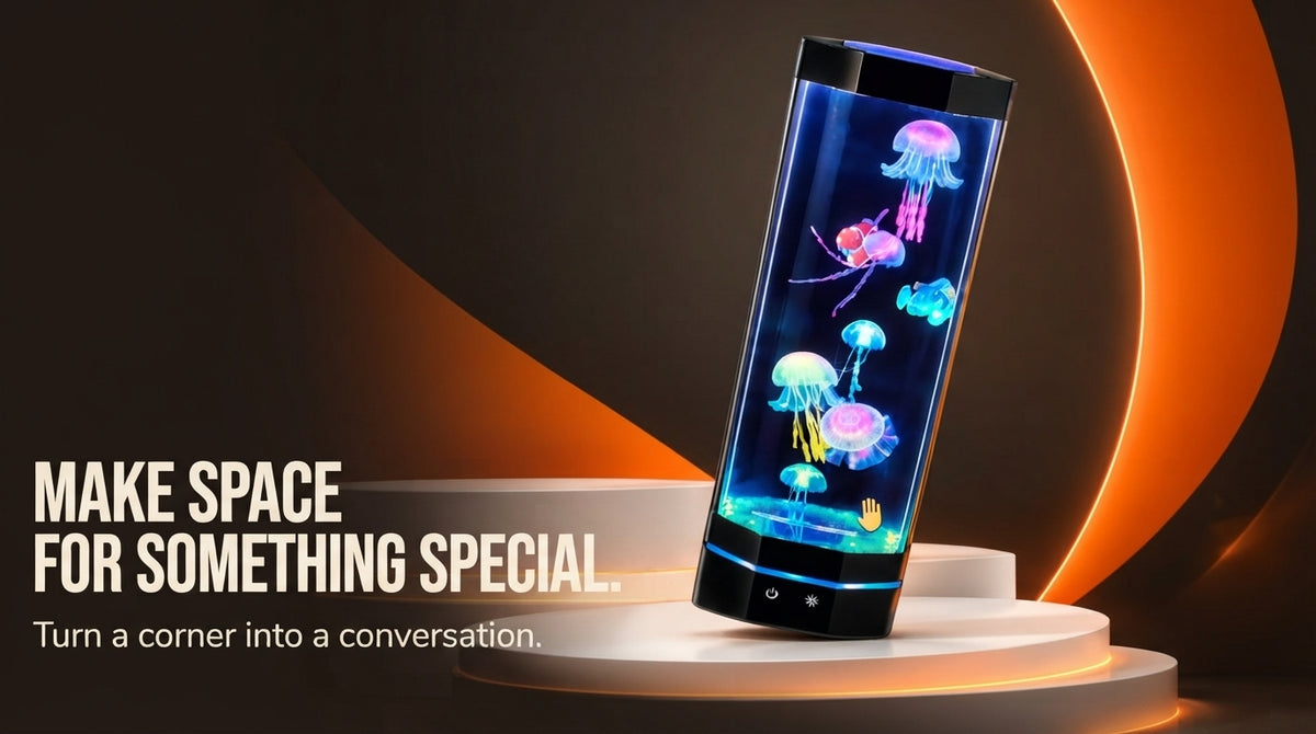 WezzaFamme Remote Control Color Changing Jellyfish USB Night Light - Desktop landing image 2