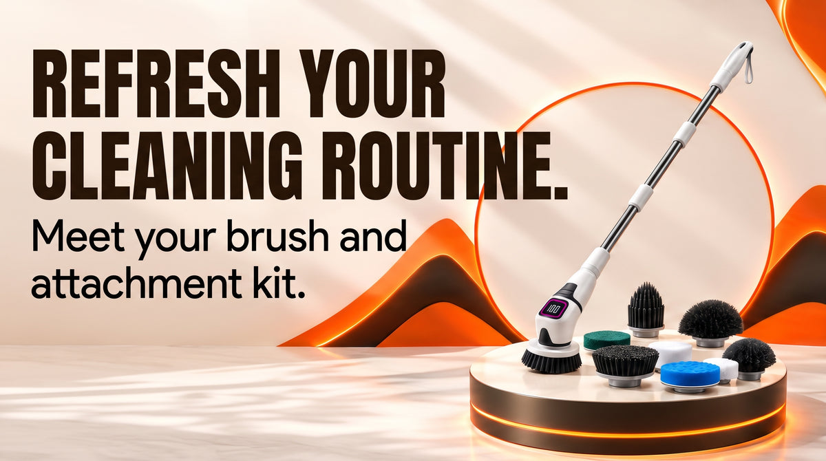 WezzaFamme Multifunctional Wireless Electric Cleaning Brush with Voice Prompt - Desktop landing image 4