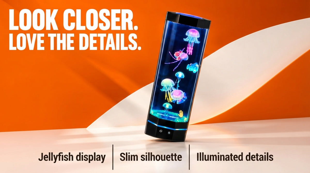 WezzaFamme Remote Control Color Changing Jellyfish USB Night Light - Desktop landing image 3