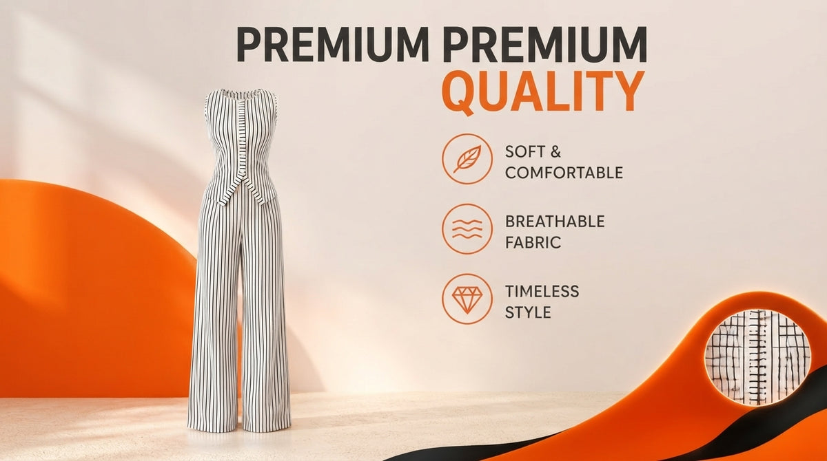 WezzaFamme Women Retro Striped Vest and Wide-Leg Pants Set - Desktop landing image 4