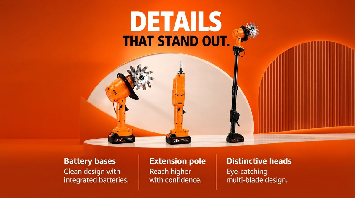WezzaFamme Handheld Electric Garden Tiller and Weeder - Desktop landing image 3