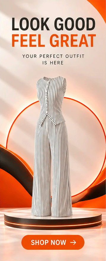 WezzaFamme Women Retro Striped Vest and Wide-Leg Pants Set - Mobile landing image 4