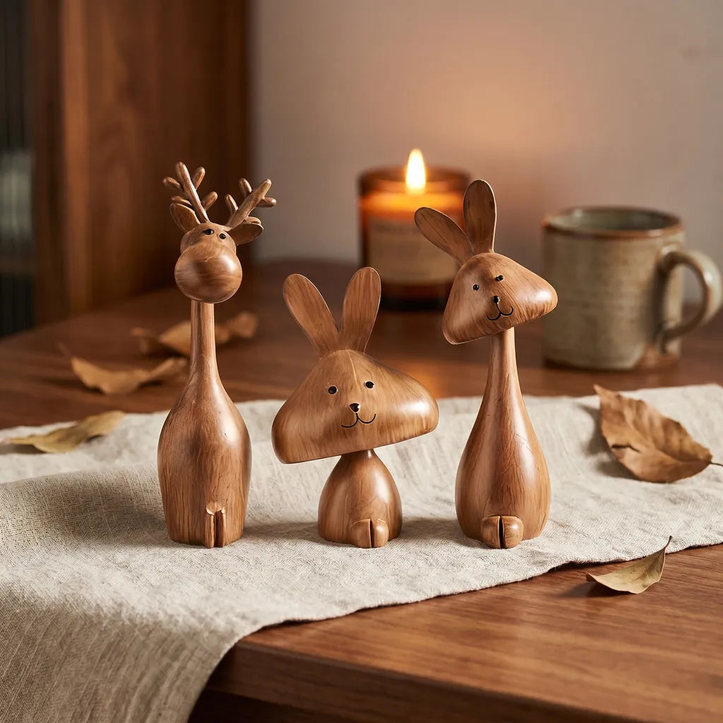 WezzaFamme Medieval Style Rabbit Family Figurine