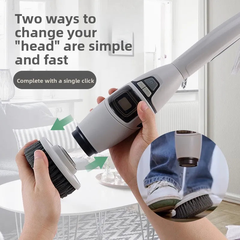 WezzaFamme Multifunctional Wireless Electric Cleaning Brush with Voice Prompt