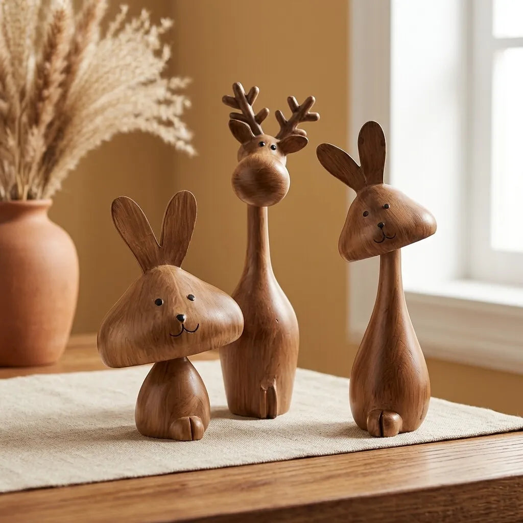 WezzaFamme Medieval Style Rabbit Family Figurine