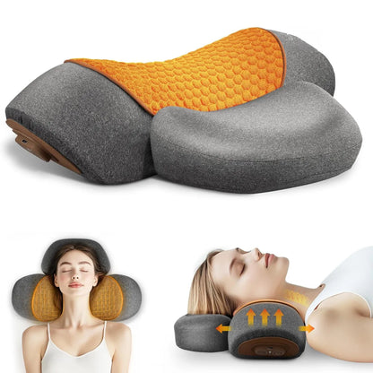 WezzaFamme Adjustable Heating Massage Neck Pillow with Memory Foam