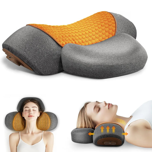 WezzaFamme Adjustable Heating Massage Neck Pillow with Memory Foam