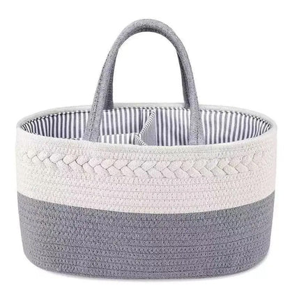 WezzaFamme Handwoven Storage Basket with Removable Compartments