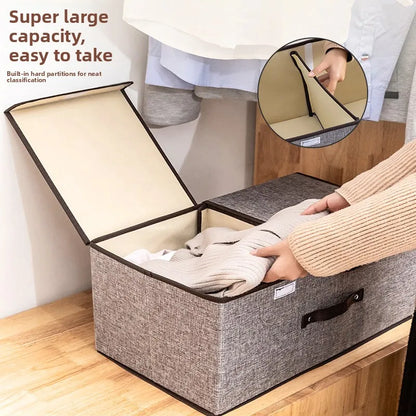WezzaFamme Foldable Fabric Storage Box with Dividers