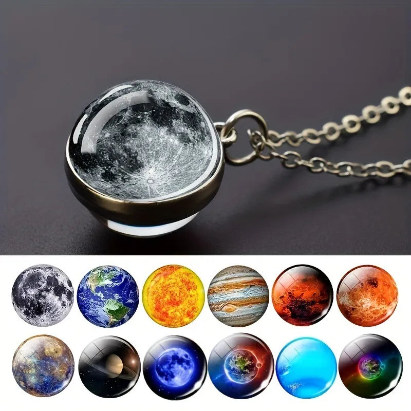 WezzaFamme Solar System Pendant Necklace
